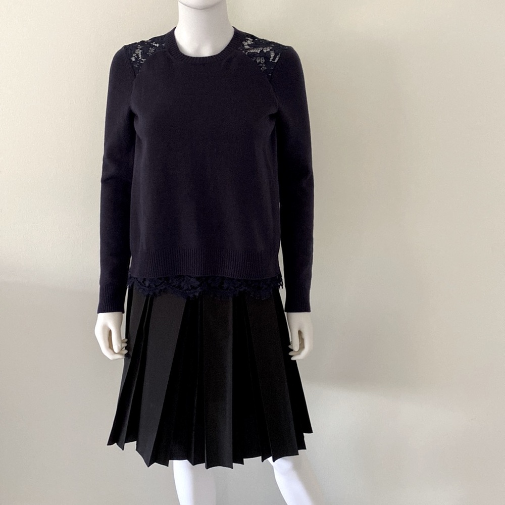 Valentino Lace Sweater Navy Blue